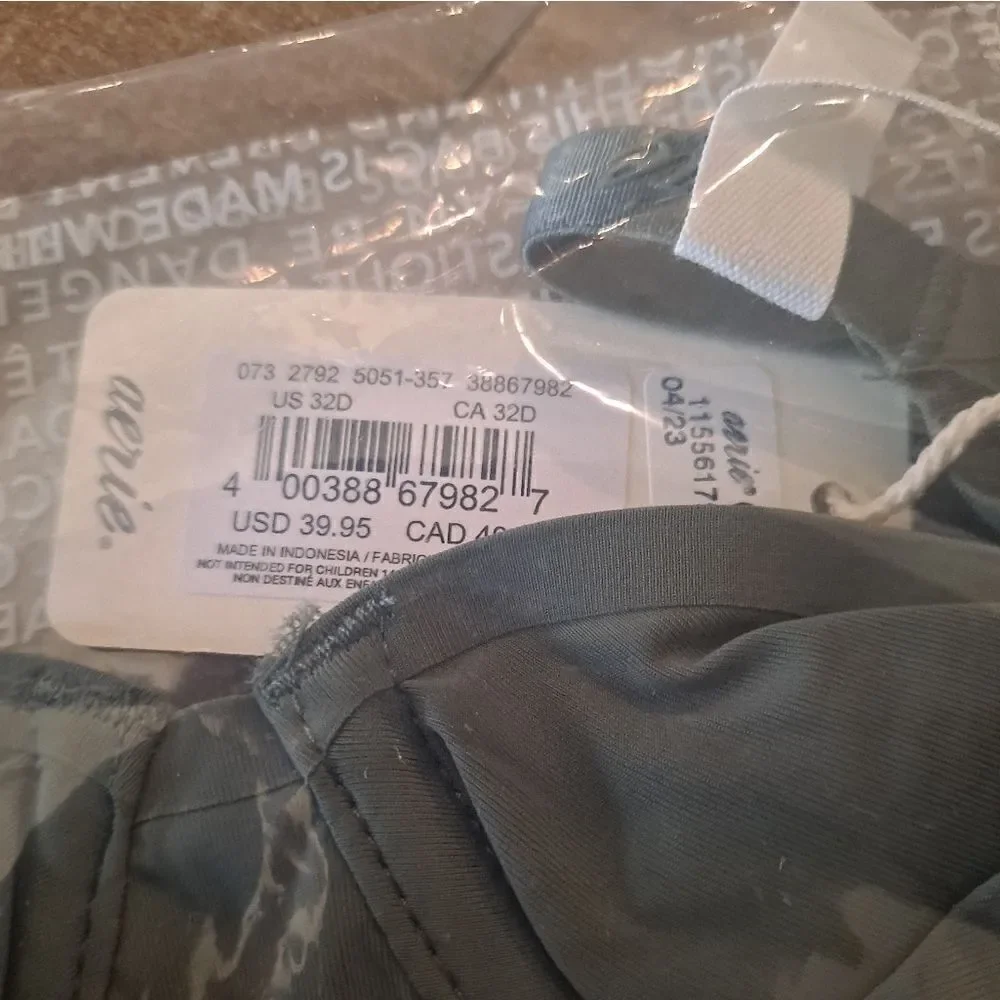 Aerie SMOOTHEZ Full Coverage Unlined Underwire Bra; Dark Green NWT
